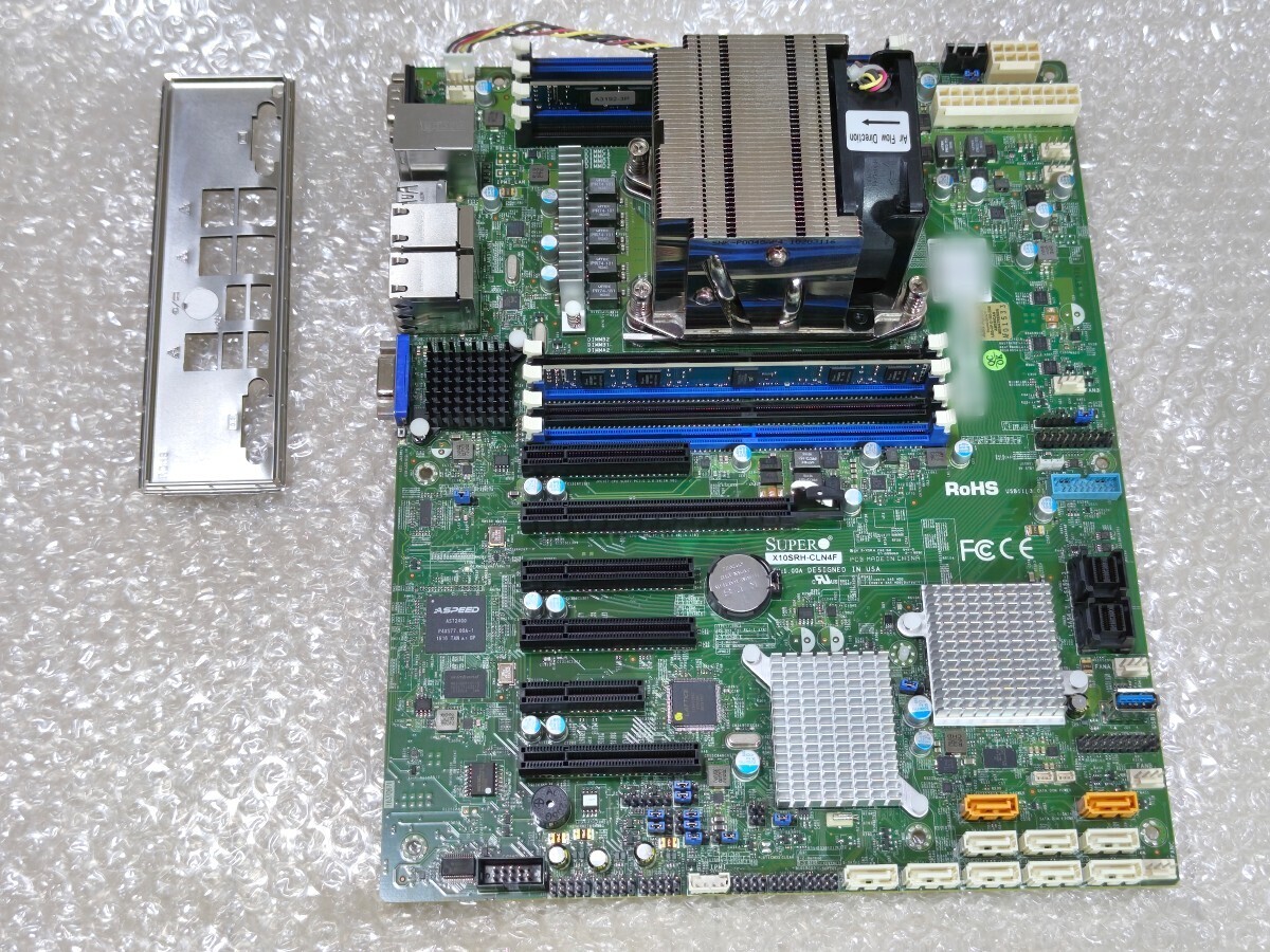 1円スタート Supermicro X10SRH-CLN4F Xeon CPU メモリ(8GB)、CPUファン RAIDカード付き サーバー ワークステーション 美品 動作確認済み_画像1