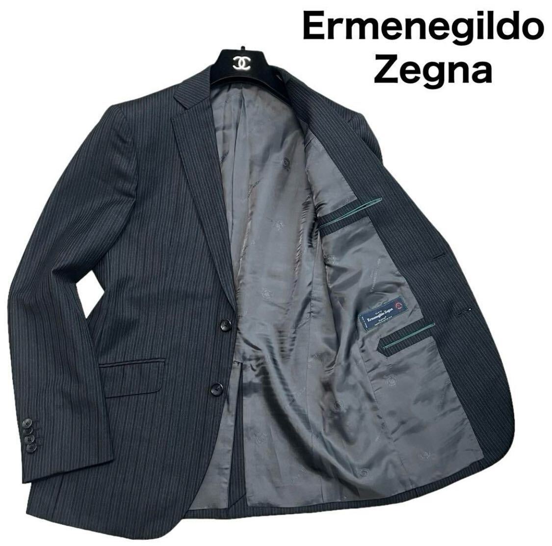 Ermenegildo Zegna エルメネジルドゼニア　janecostellazione テーラードジャケット ブレザー　上着　総裏　ブランド名総柄　2B 日本製_画像1