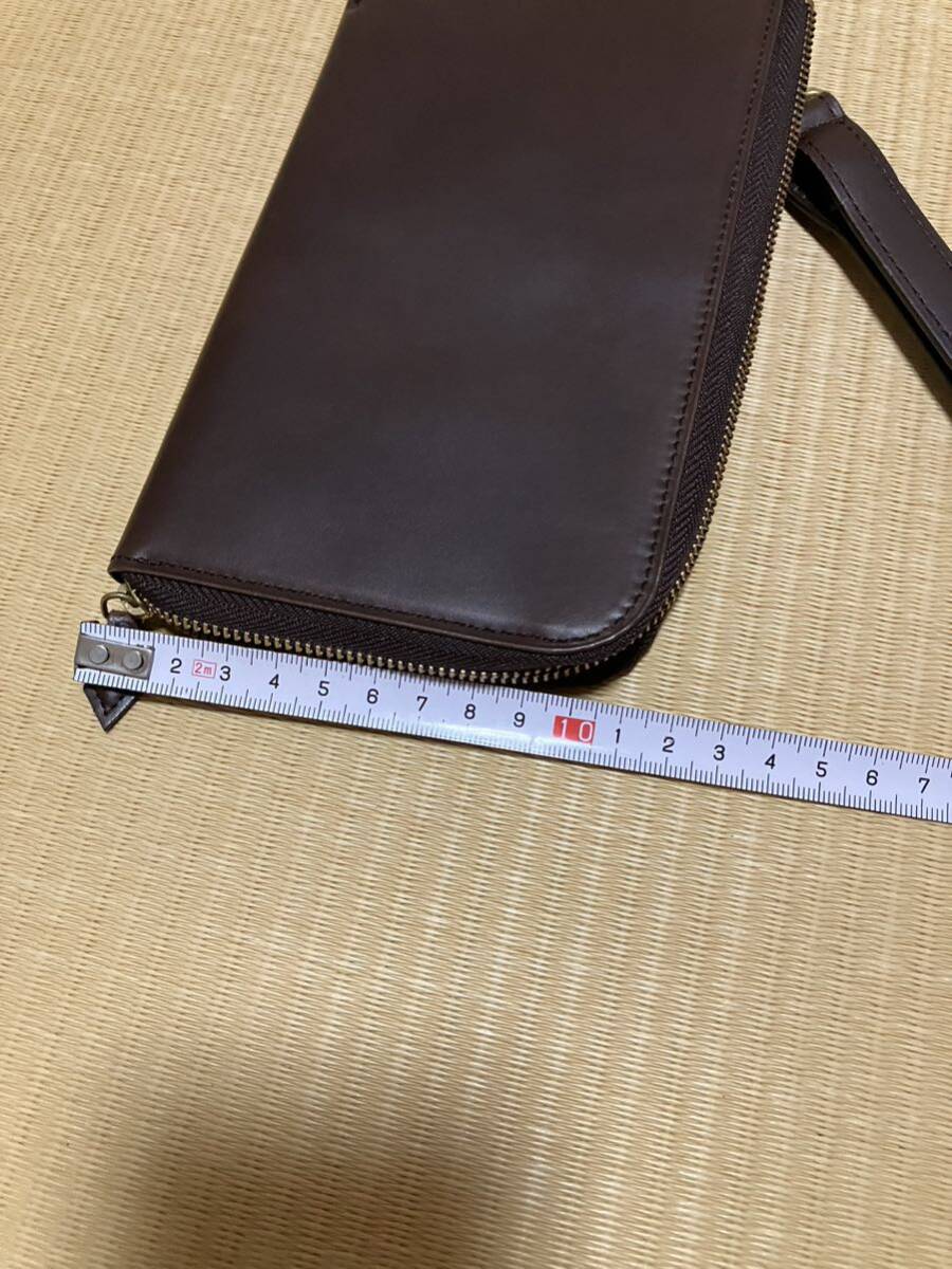  postage included! made in Japan fico dark brown pouch case purse card-case second bag ganzo tea color 