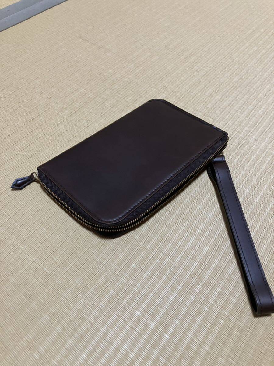  postage included! made in Japan fico dark brown pouch case purse card-case second bag ganzo tea color 
