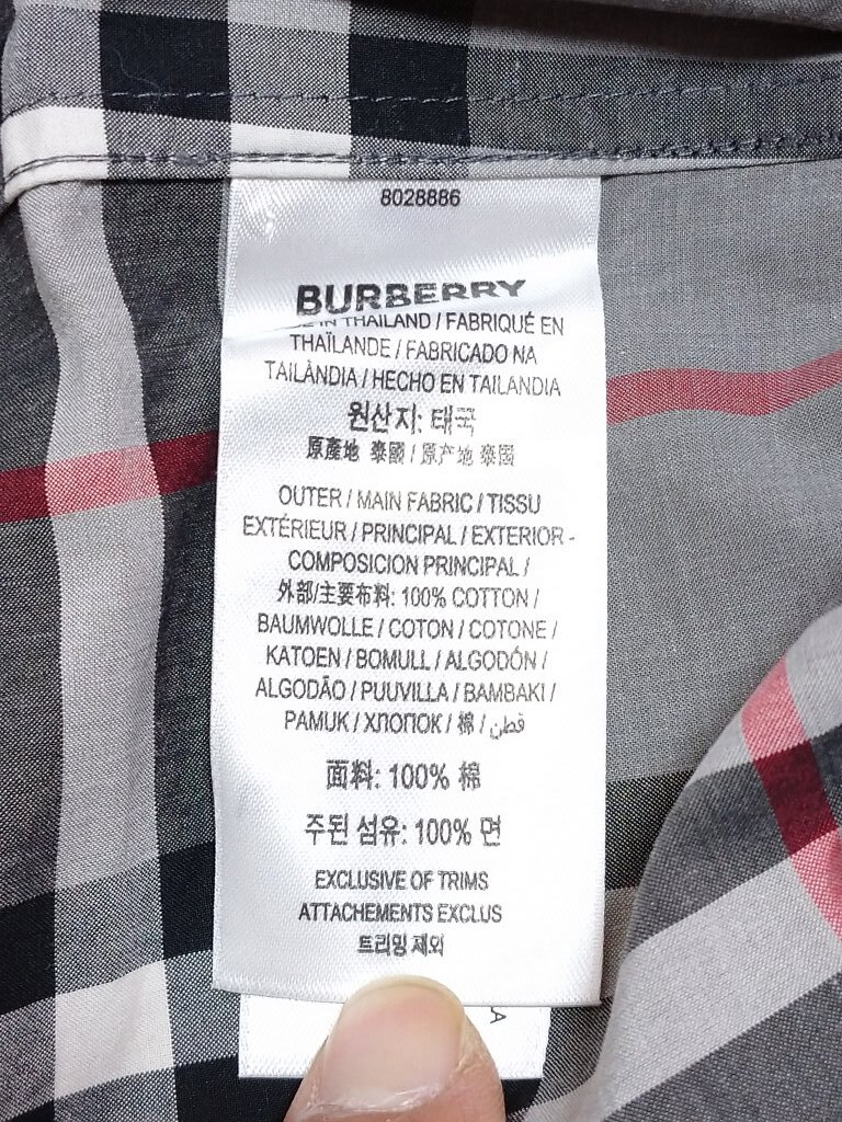 バーバリー BURBERRY LONDON ENGLAND 長袖 シャツ チェック ノバチェック 8028886 ZAOEIGKK_画像7