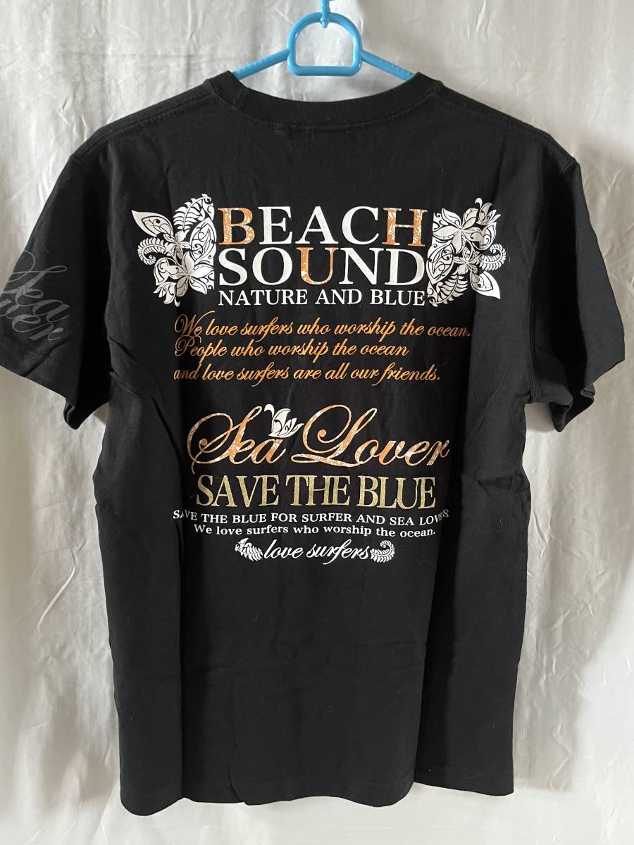 Ｂｅａｃｈ Ｓｏｕｎｄ/ビーチサウンド＊半袖Ｔシャツ＊メンズ＊黒＊サイズＭ♪の画像2