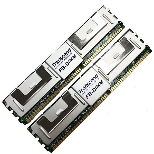  теплоотвод есть память Transcend FB-DIMM DDR2 667 2GB× 2 шт итого 4GB Junk работоспособность не проверялась PC детали ремонт детали детали YA2619