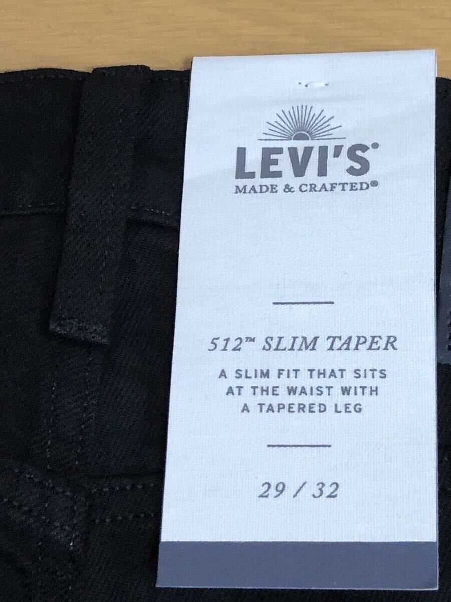 Levi's MADE&CRAFTED 512 SLIM TAPER LAGUNA BLACK SELVEDGE W29 L32_画像8