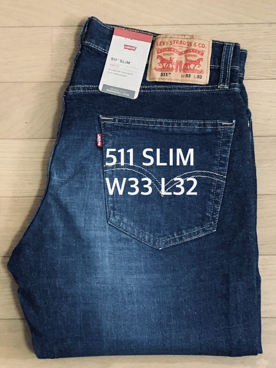 Levi's 511 SLIM FIT DARK INDIGO W33 L32_画像1