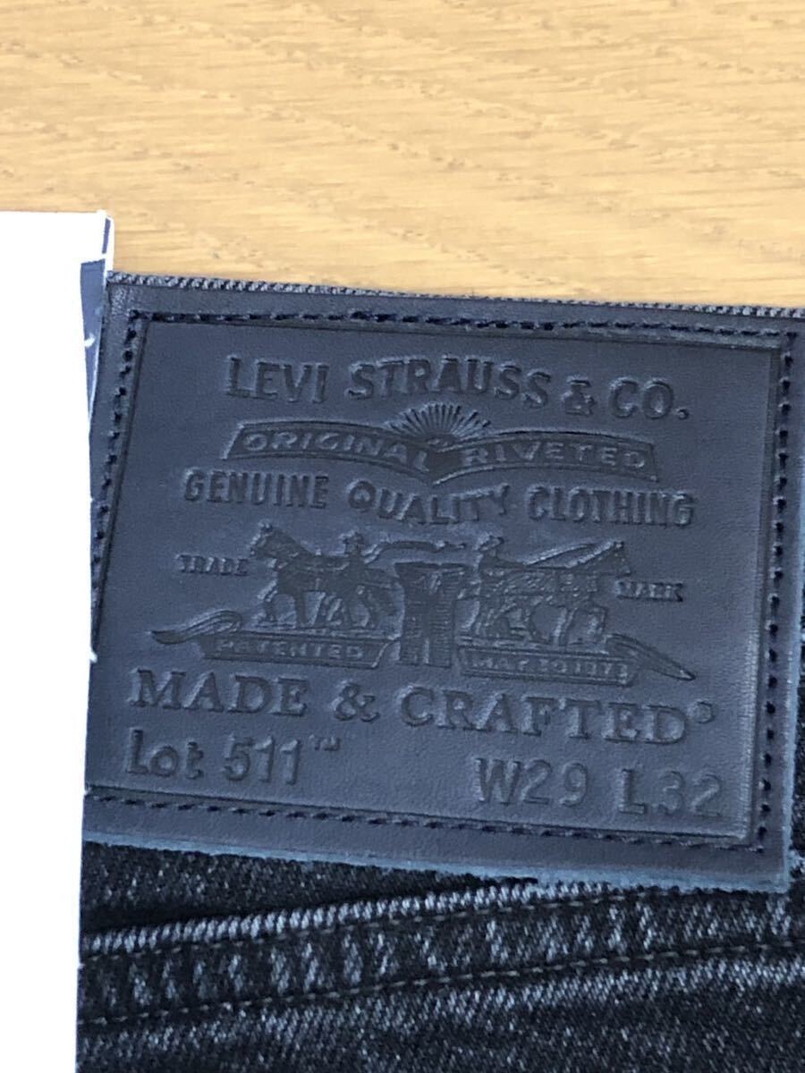 Levi's MADE＆CRAFTED 511 SLIM FIT BLACK BILL SELVEDGE W29 L32