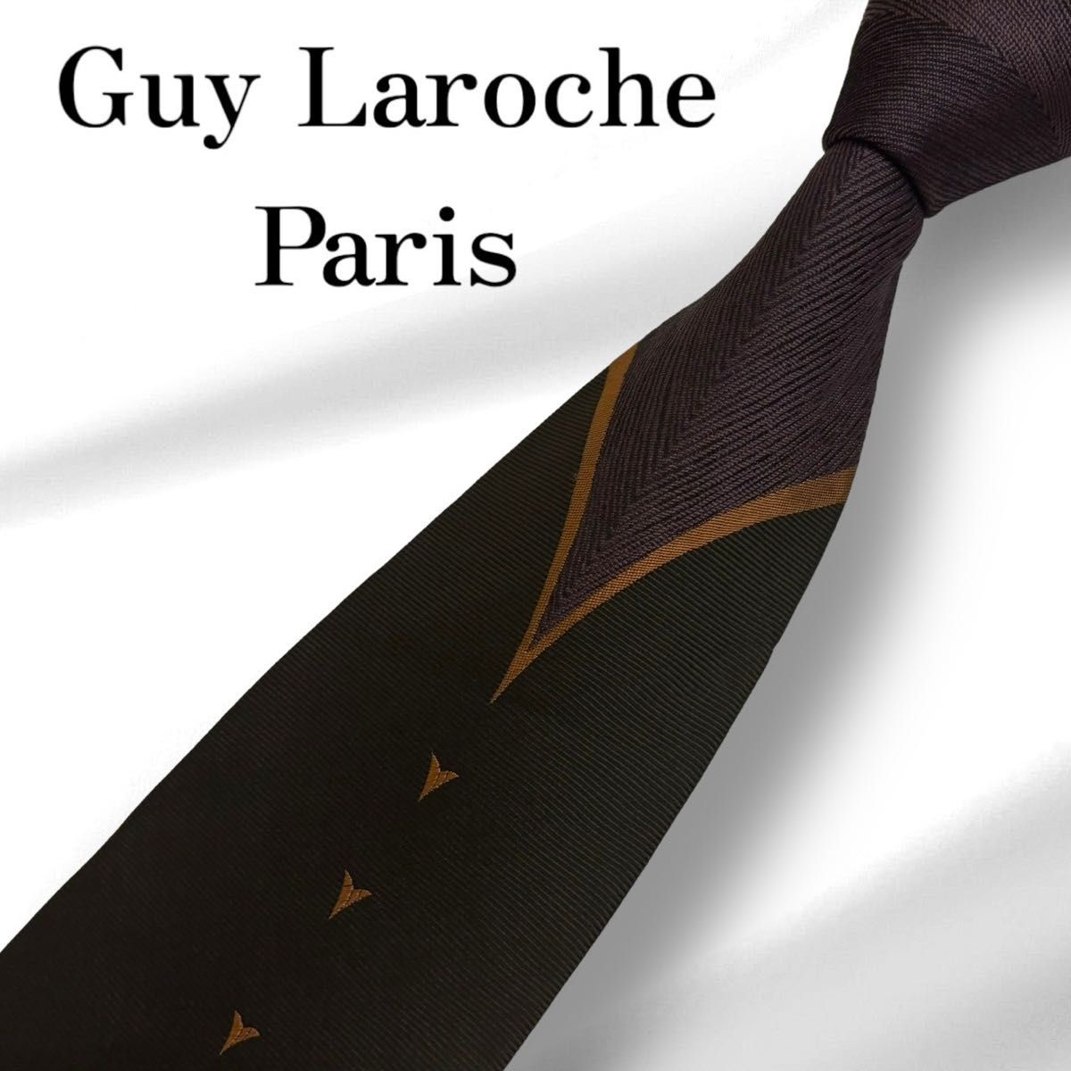 Guy Laroche Paris  ブラック ジャガード 高級シルク