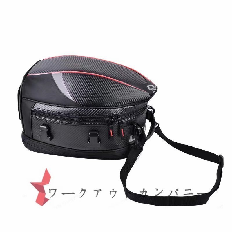 新入荷☆シートバッグ バイク用 小物入れ リアバッグ 拡大可能　ヘルメットバッグ ツーリングバック　 コート ツールバッグ 大容量 カーボ_画像3