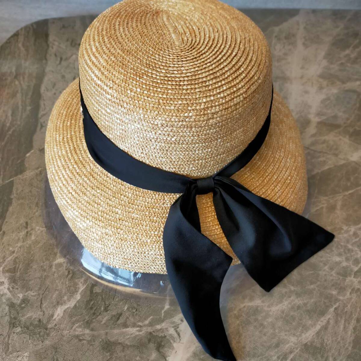 【美品】Chapeau d' O シャポードオー カサブランカ 麦わら帽子 黒_画像10