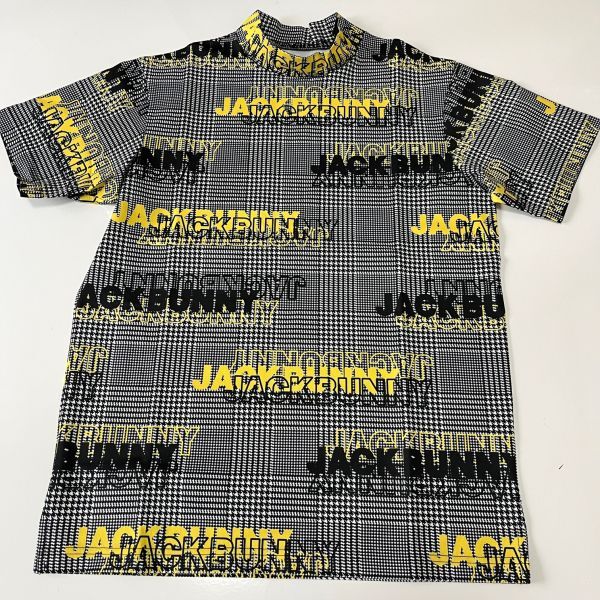 【新品・正規品】Jack Bunny!! ジャックバニーメンズ 半袖ハイネックシャツ (形態回復/ストレッチ グレンチェック柄) BK≪サイズ6≫_画像4