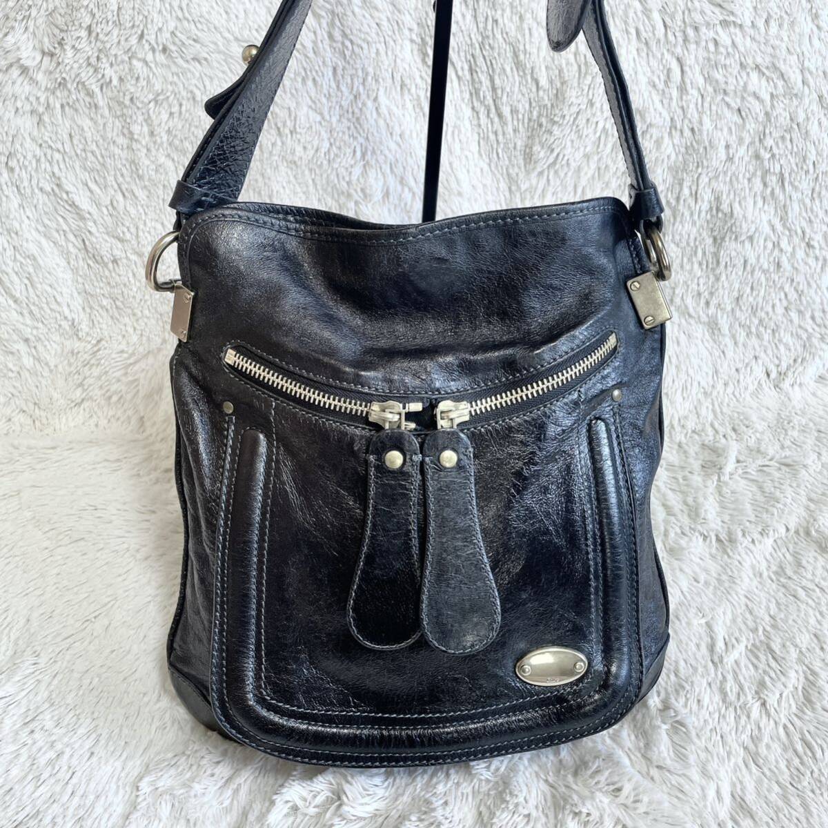 Chloe クロエ ベイ オールレザー ショルダーバッグ ロゴ Chloe クロエ ベイ オールレザー ショルダーバッグ ロゴ