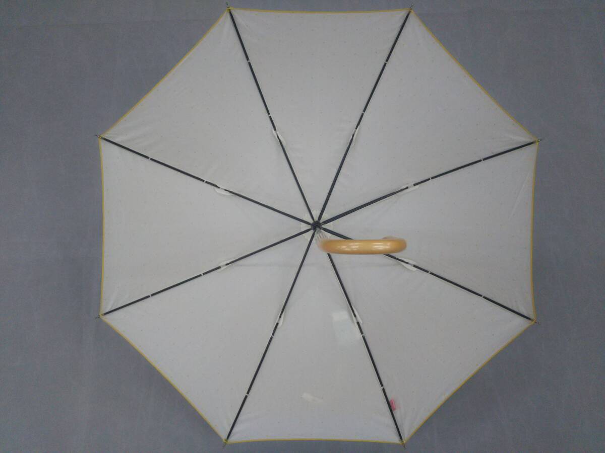 晴雨兼用傘　日傘　長傘　手開き　スイスドット　ホワイト　新品