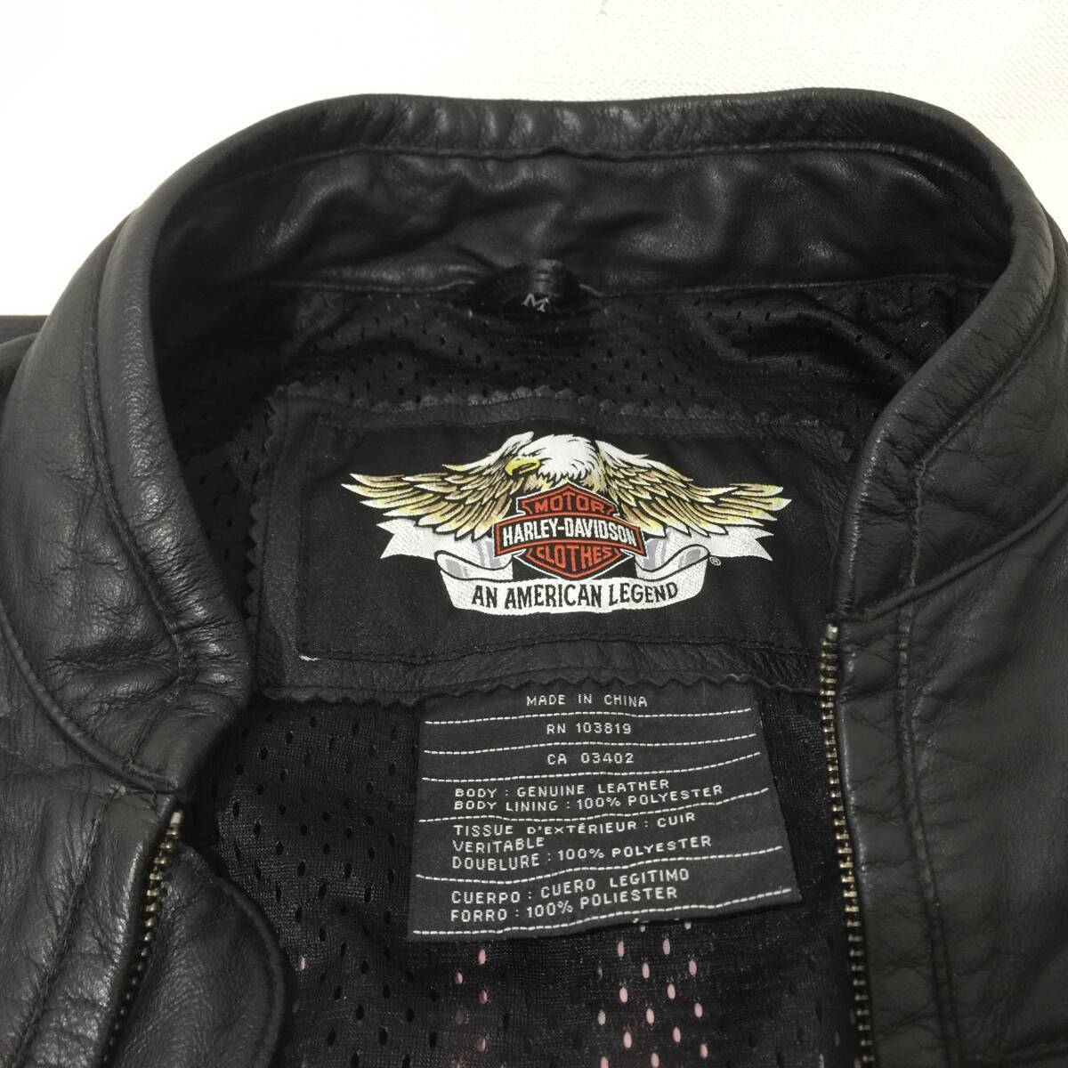 2403122 ハーレーダビットソン HarleyDavidson 革ジャン Mサイズ レザージャケット ライダースジャケット 古着 メンズ _画像6