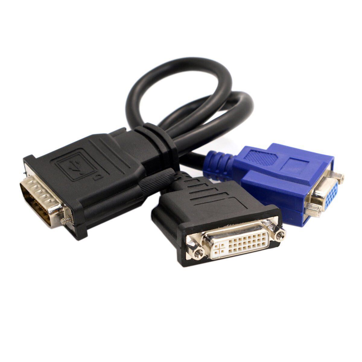 cablecc DMS-59 オス - DVI 24+5メス&VGA RG 15ピン メススプリッター延長 15cm