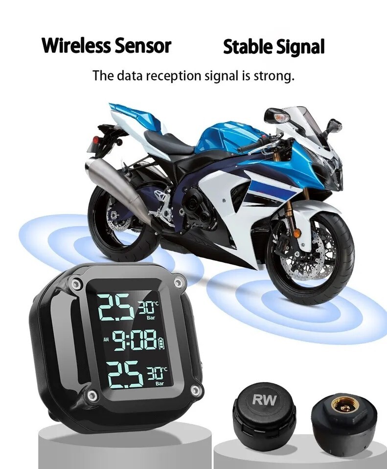 新品未使用 TPMS バイク タイヤ空気圧センサー 防水 コードレス_画像4