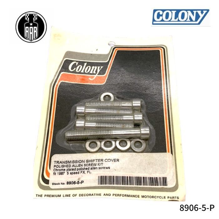 8906-5-P Colony コロニー トランスミッション シフターカバー ポリッシュ アレン スクリュー キット ハーレーダビッドソン_画像1