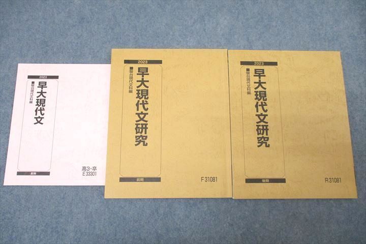 WL26-107 駿台 早稲田大学 早大現代文/研究 テキスト通年セット 2023 計3冊 18S0D_画像1