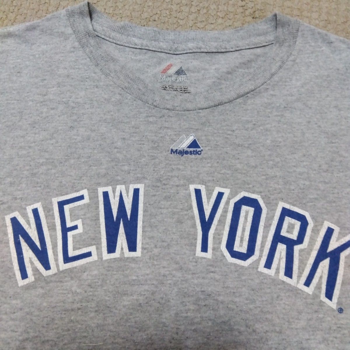 イチロー　ヤンキース　tシャツ  majestic  メジャーリーグ　グレー 半袖Tシャツ Majestic製 メジャーリーグ S