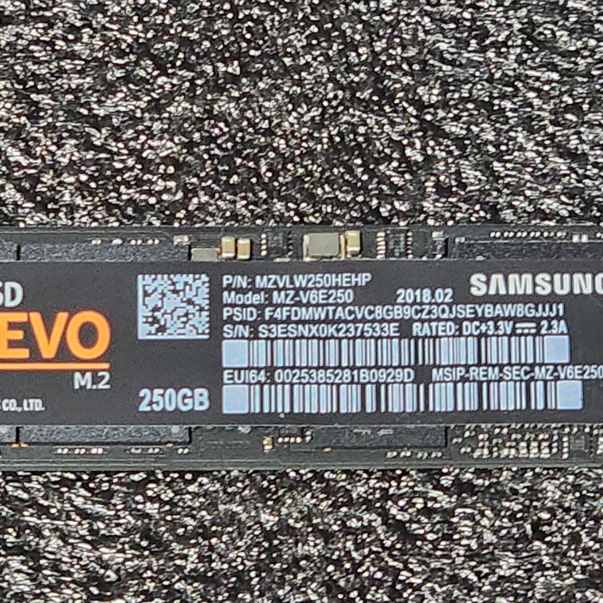 SAMSUNG SSD 960 EVO(MZ-V6E250) 250GB NVMe SSD フォーマット済み PCパーツ M.2 2280 動作確認済み 240GB 256GBの画像2
