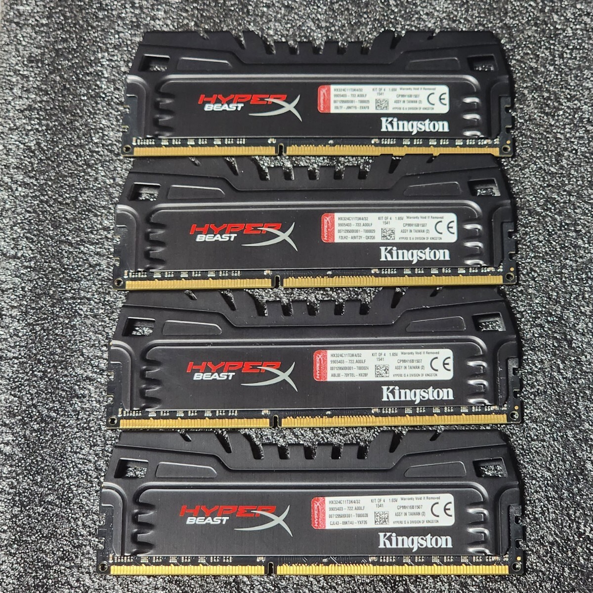 Kingston HyperX BEAST DDR3-2400MHz 32GB (8GB×4枚キット) HX324C11T3K4/32 動作確認済み デスクトップ用 PCメモリ _画像1