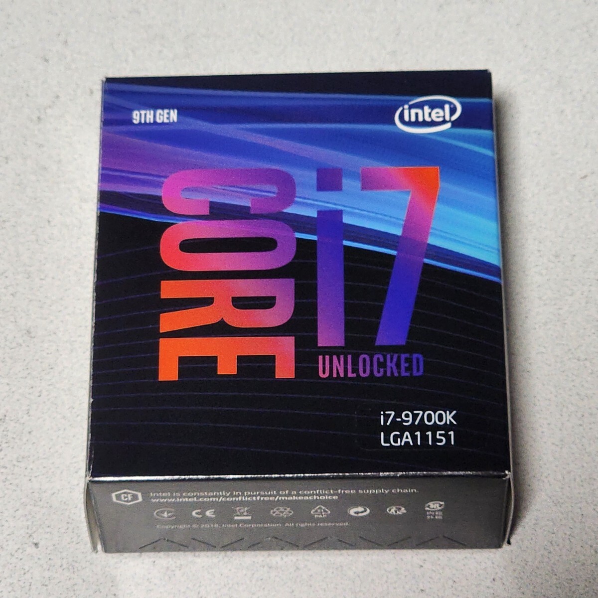 CPU Intel Core i7 9700K 3.6GHz 8コア8スレッド CoffeeLake PCパーツ インテル 動作確認済み (4)_画像1