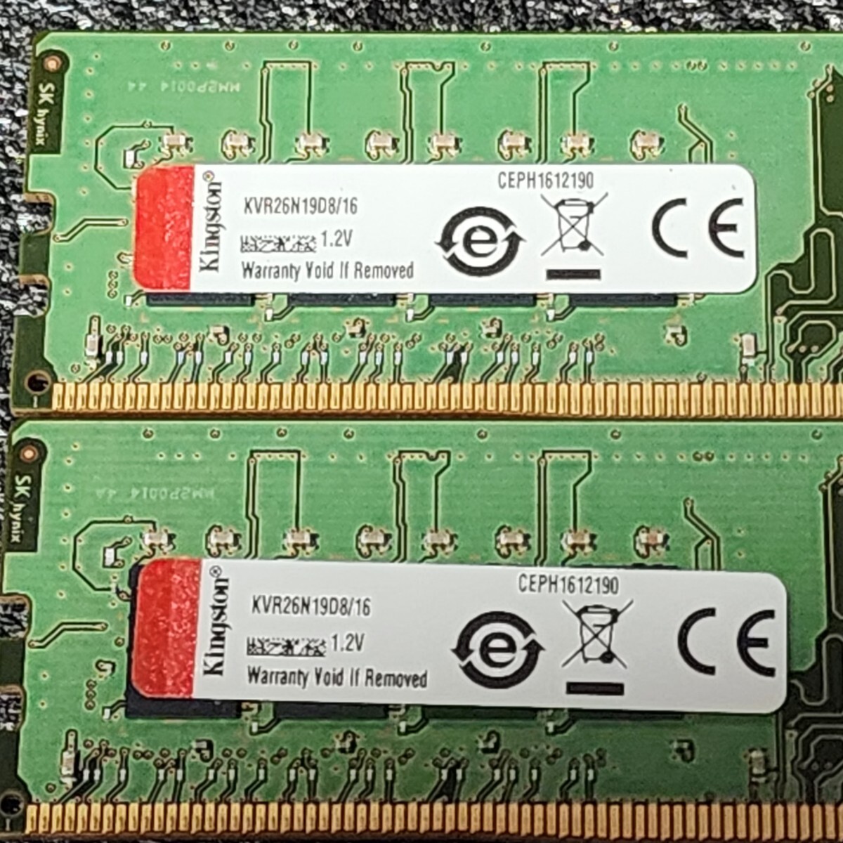 Kingston/SK HYNIX DDR4-2666MHz 32GB (16GB×2枚キット) 動作確認済み デスクトップ用 PCメモリ の画像2