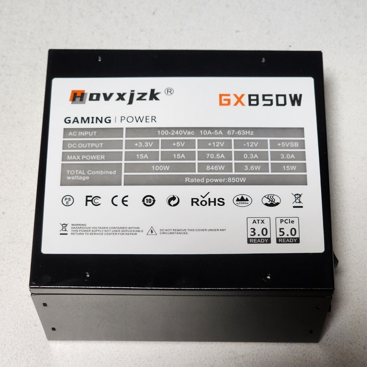 Hovxjzk GX-850W 850W 80PLUS GOLD認証 ATX電源ユニット フルプラグイン 動作確認済み PCパーツ_画像3