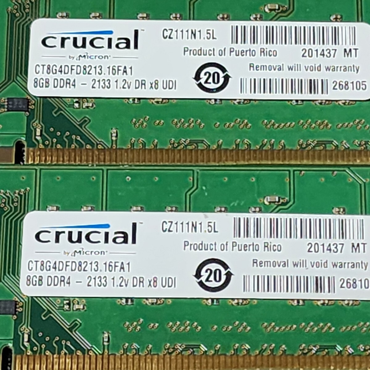 Micron CRUCIAL DDR4-2133MHz 32GB (8GB×4枚キット) MTA16ATF1G64AZ-2G1A1 動作確認済み デスクトップ用 PCメモリ 