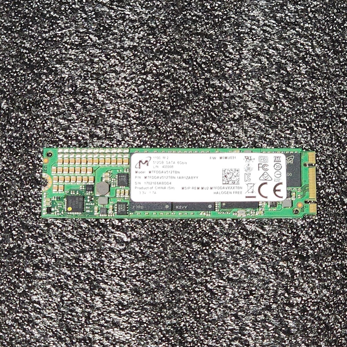 Micron 1100 MTFDDAV512TBN 512GB SATA SSD フォーマット済み PCパーツ M.2 2280 動作確認済み 480GB 500GB