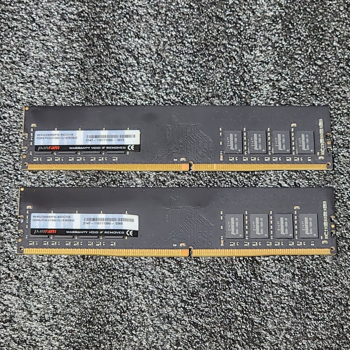 PANRAM DDR4-2666MHz 16GB (8GB×2枚キット) W4U2666PS-8GC19 動作確認済み デスクトップ用 PCメモリ _画像1