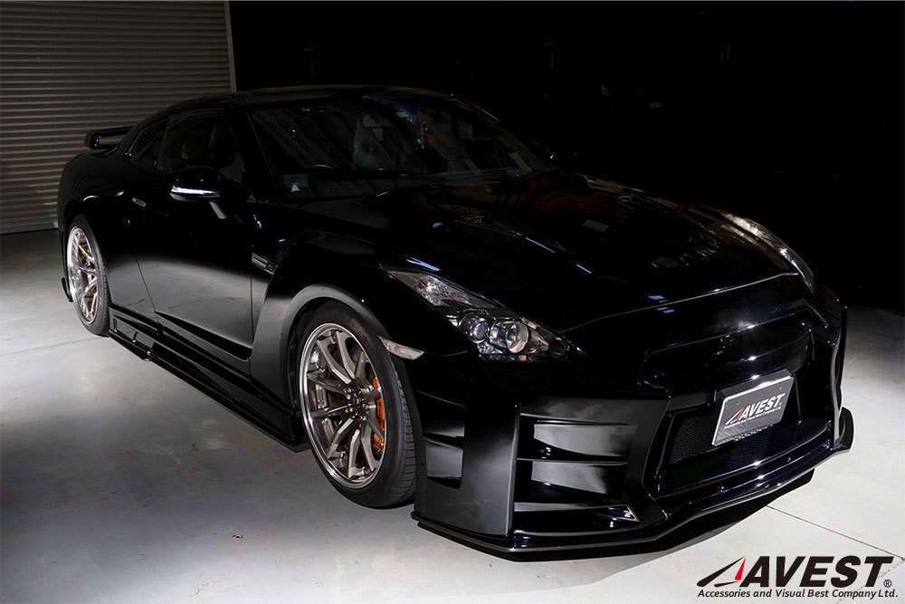 GTR GT-R R35 LEDドアミラー シーケンシャル 流れるウィンカー カバー「未塗装」ホワイトLED ウェルカム 未使用 AVEST アベスト 匿名発送