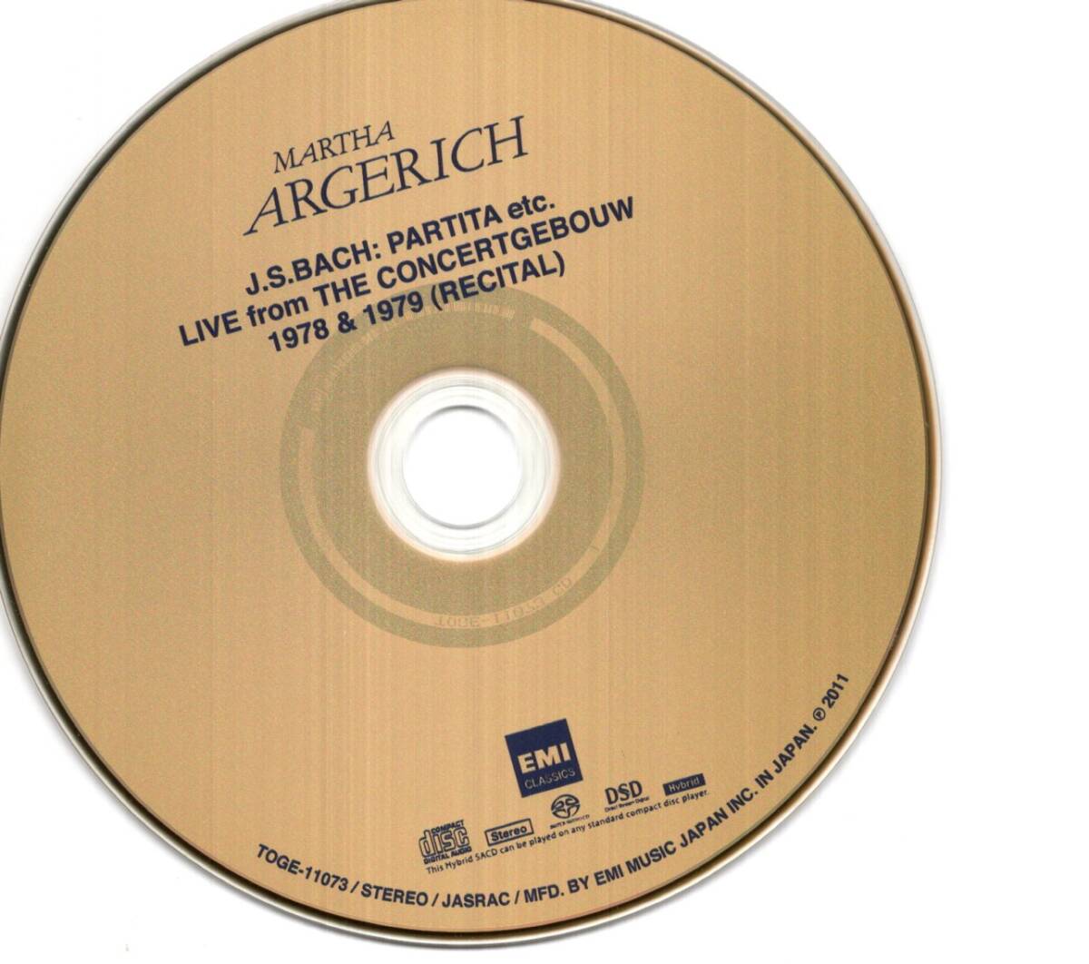 SACD アルゲリッチのコンセルトヘボウライブ　EMI盤_画像2