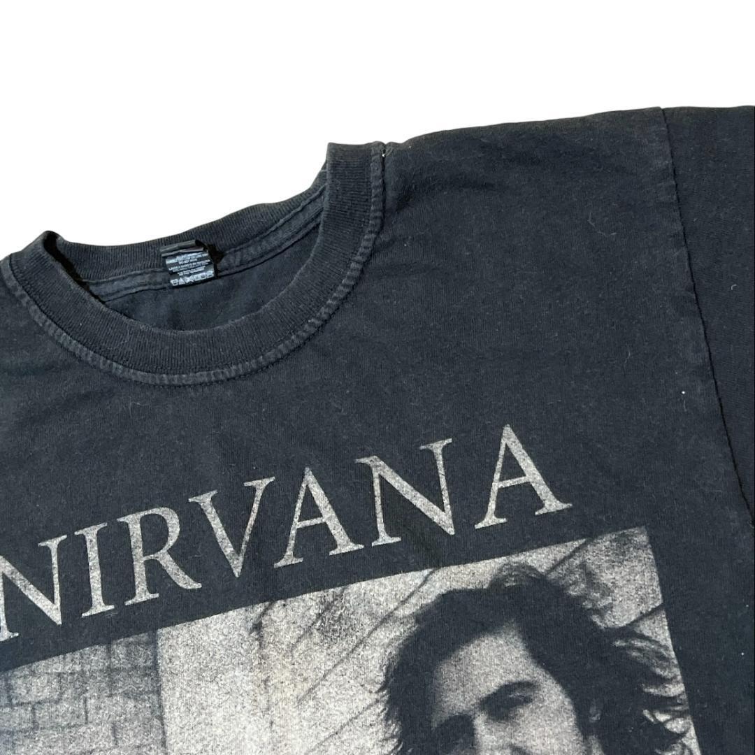 NIRVANA バンド半袖Tシャツ ロック フォト バンT ロックT be2 S相当_画像5