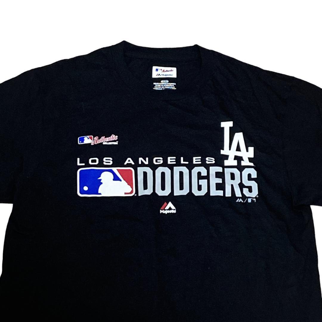 Majestic 半袖Tシャツ MLB ロサンゼルスドジャース ブラックc98 M相当