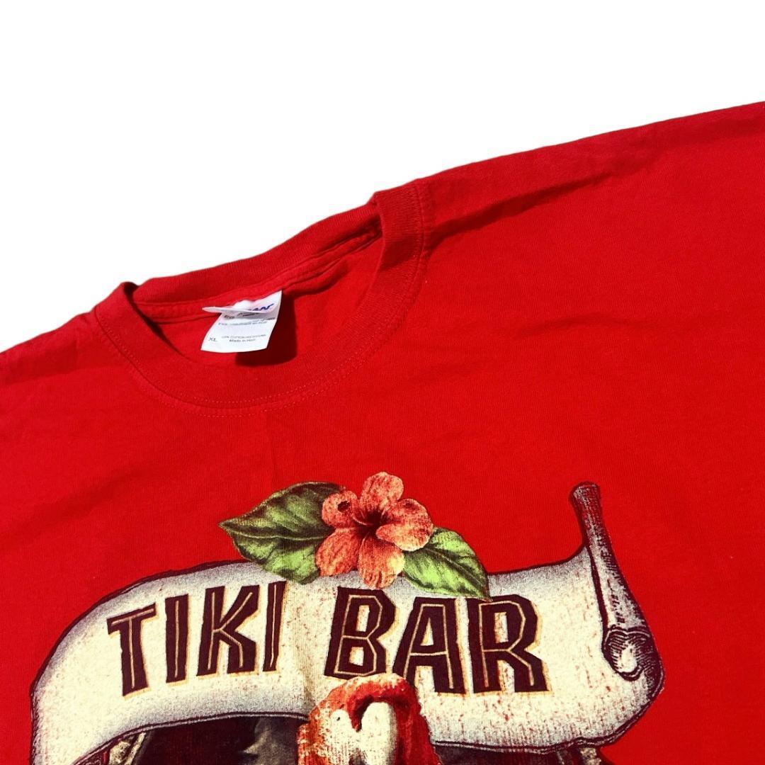 US古着 半袖Tシャツ TIKI BAR オウム カクテル 南国 e56 XL相当