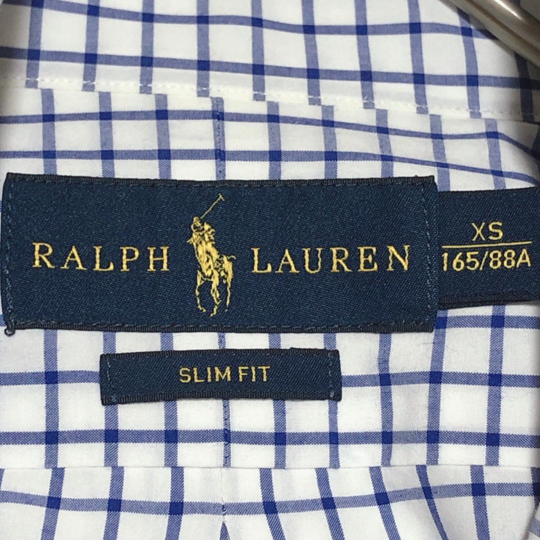 ラルフローレン BD長袖シャツ 青白チェック SLIMFIT ポニー刺繍 ラルフローレン BD長袖シャツ 青白チェック SLIMFIT ポニー刺繍
