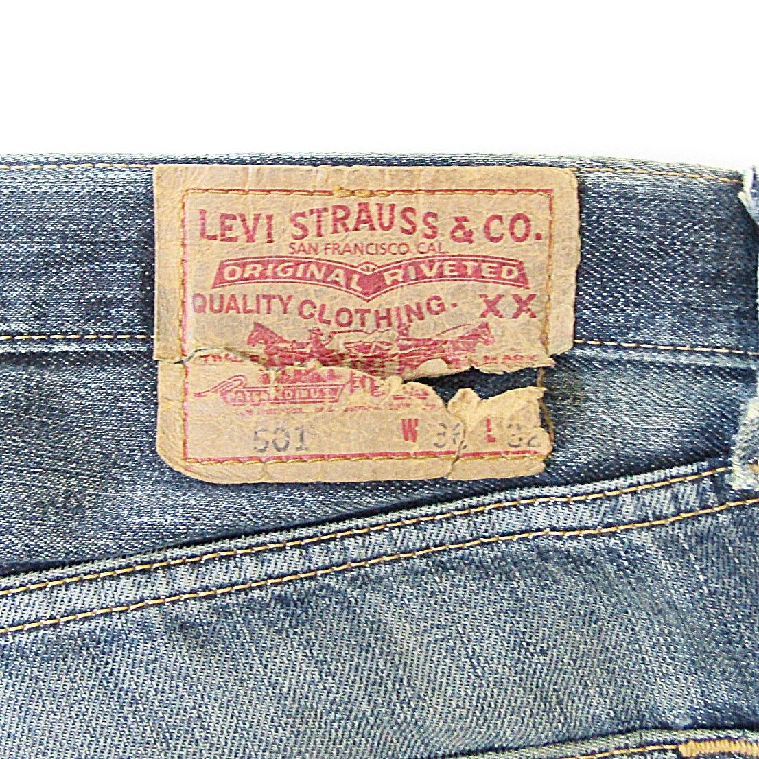 Levi'sリーバイス501STAYTRUE▼ストレートデニム▼降谷建志着用モデル▼ビッグサイズ▼36インチ▼ウエスト約102㎝_画像7