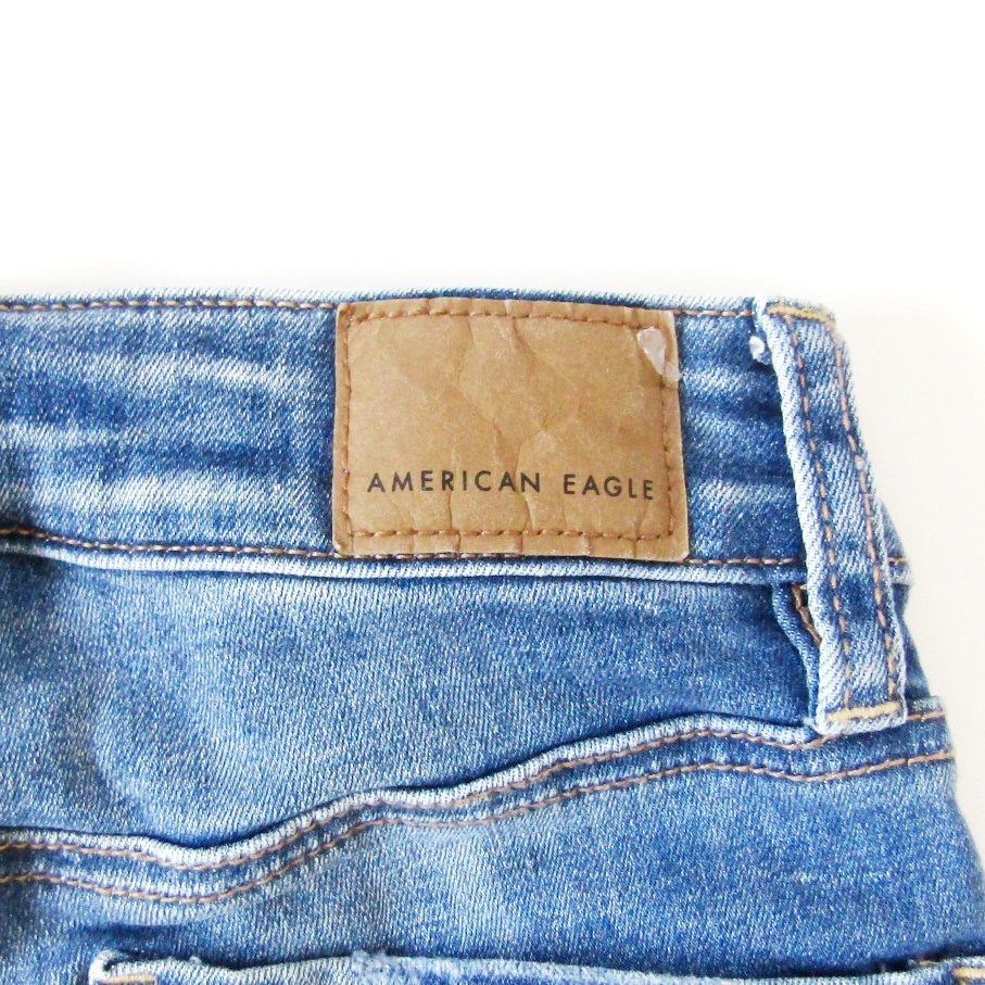 AMERICANEAGLEアメリカンイーグル▼ハイライズジェギング▼クラッシュ加工▼US00SHORT▼ウエスト約60cm