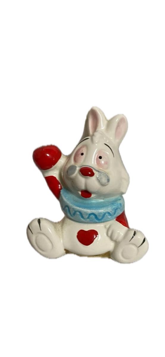 ミッキー ミニー 白兎 陶器置物 パイカットアイ 1980年代 ミッキー ミニー 白兎 陶器置物 パイカットアイ 1980年代