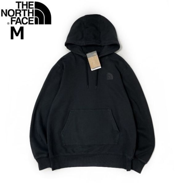 売切り【正規新品】THE NORTH FACE◆GARMENT DYE HOODIE プルオーバー パーカー US限定 ガーメントダイ 立体ロゴ(M)黒 181130-10_画像3