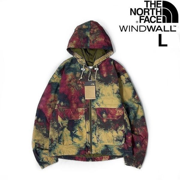 売切り【正規新品】THE NORTH FACE◆W PRINTED RIPSTOP WIND HOODIE マウンテンパーカー US限定 防風 茶タグ(L)茶 総柄 180915-15_画像1