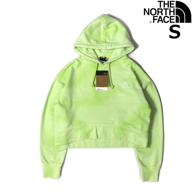 売切り【正規新品】THE NORTH FACE◆W DYE PULLOVER HOODIE パーカー US限定 後染め ショート丈 裏起毛(S)緑 タイダイ柄 181130-15