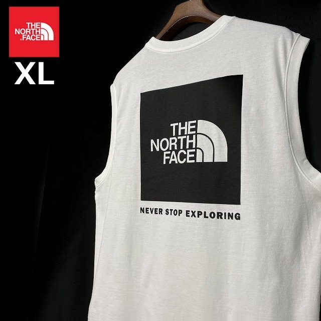 売切り【正規新品】THE NORTH FACE BOX NSE TANK タンクトップ Tシャツ US限定 ボックスロゴ グラフィック コットン(XL)白 180903-15_画像2