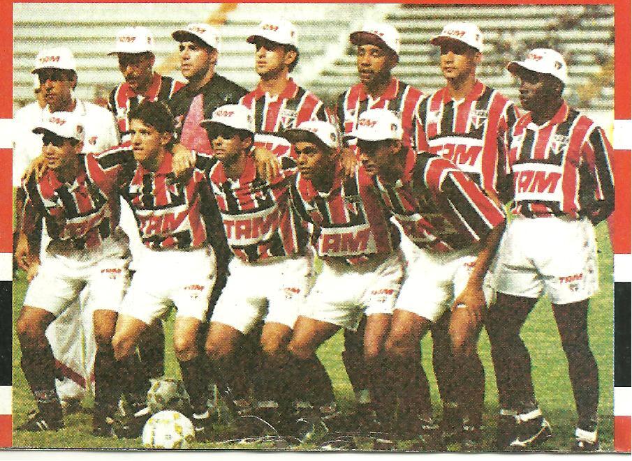 90's ブラジル製 サンパウロFC 1995 アウェイPENALTY #10 半袖 ユニフォームMサッカー Sao Paulo Futebol Clubeシャツ ジャージ レオナルド_サンパウロFCの選手が着用しています。