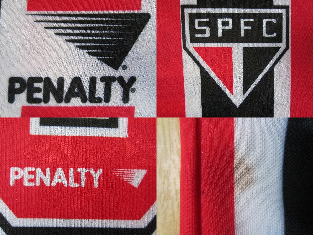 90's ブラジル製 サンパウロFC 1995 アウェイPENALTY #10 半袖 ユニフォームMサッカー Sao Paulo Futebol Clubeシャツ ジャージ レオナルド_画像8