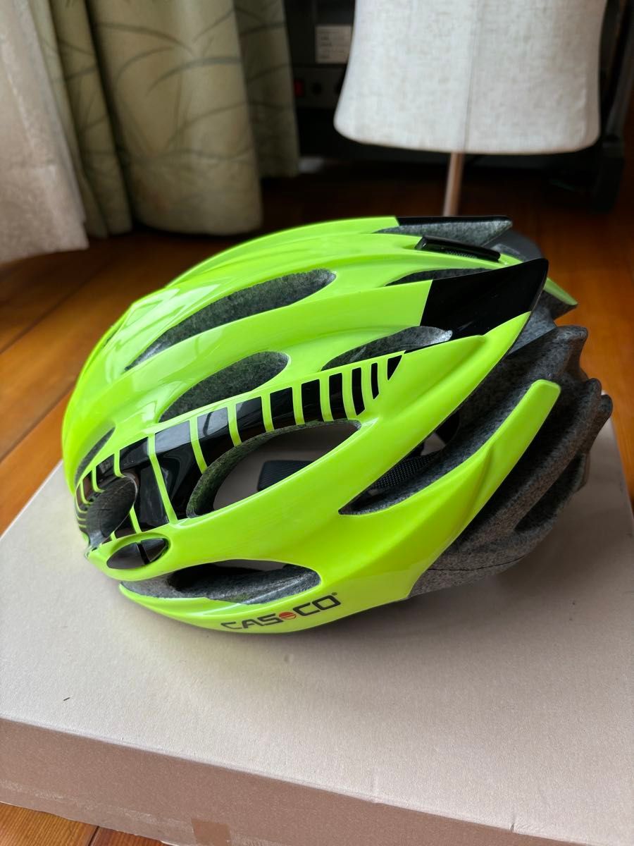 Casco カスコ　ロードバイク サイクルヘルメット　sizeM 蛍光グリーンイエロー