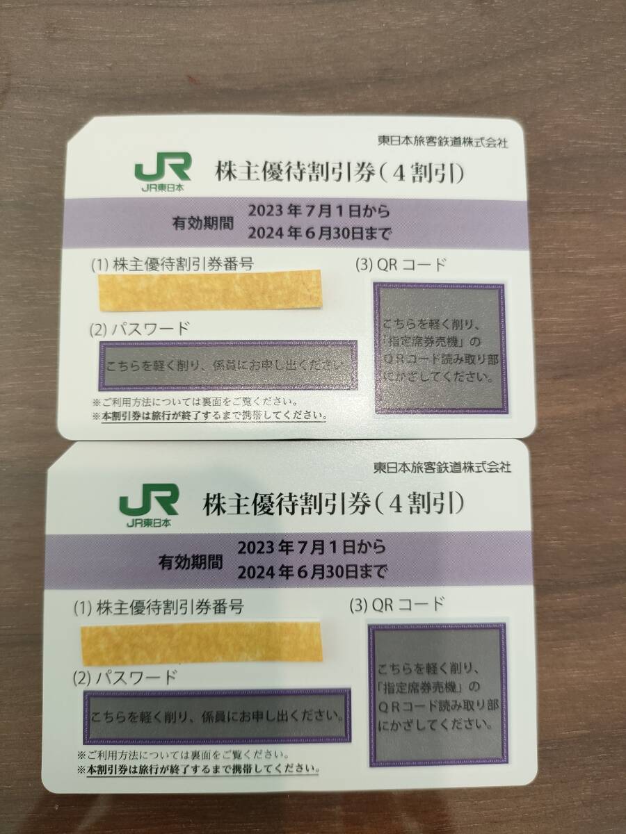 【即決】ＪＲ東日本 株主優待券（４割引券）2枚セット＊送料無料＊_画像1