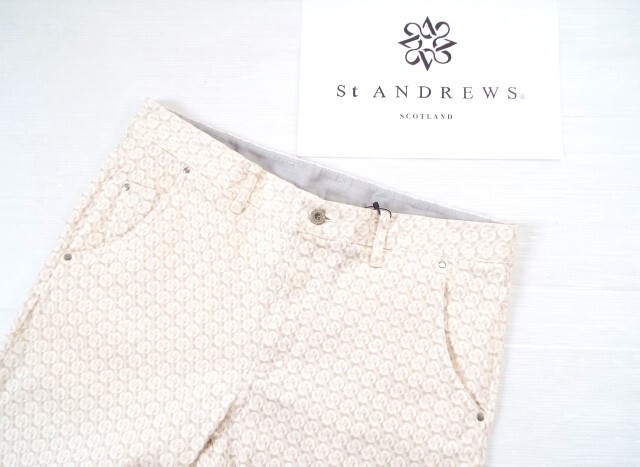 ☆新品☆St ANDREWS セントアンドリュース / w86-90㎝ / モノグラムチェック ストレッチパンツ / サイズLL_画像6