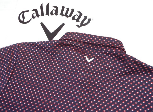 ★超美品★Callaway キャロウェイ / トマトジオメトリック ジャカード プルオーバーシャツ DRY / サイズLL _画像5