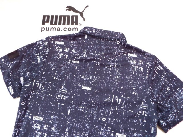 ★美品★PUMA Golf プーマ / ロゴ総柄 プルオーバーシャツ 吸水速乾 / サイズＭ の画像3